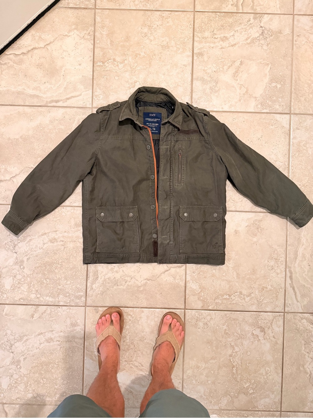 American Eagle Outfitters Olive Green Military Field Jacket